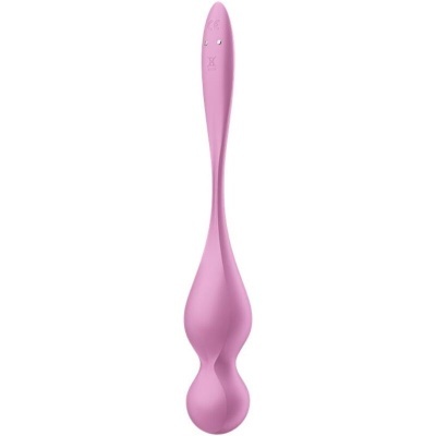 Espátula de silicone cor-de-rosa com cabo longo e cabeça arredondada