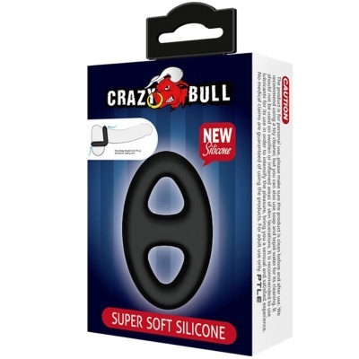 Embalagem de silicone preto da marca Crazy Bull, com texto NEW Silicone e SUPER SOFT SILICONE
