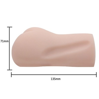 Produto bege em formato anatómico com dimensões indicadas
