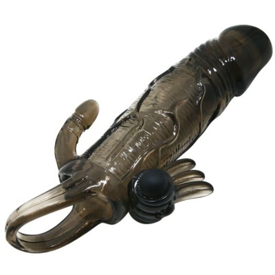 produto em plástico escuro com textura anatómica e acessórios negros