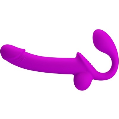 Brinquedo sexual roxo em silicone com formato anatómico e extremidade curva