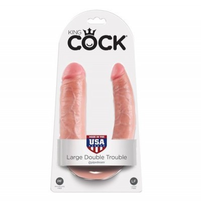 Dildos realistas cor pele em embalagem da marca KING COCK