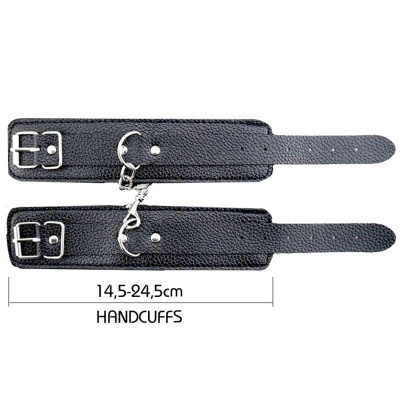 Algemas de pulso pretas com fivelas metálicas