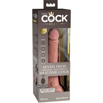 Embalagem caixa de produto adulto KING COCK ELITE silicone com texto em inglês