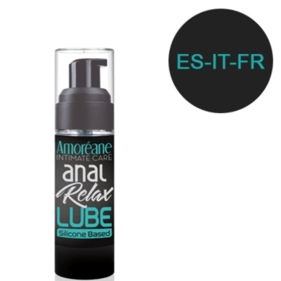 Frasco de lubrificante íntimo Amoreane Anal Relax Lube silicone baseado