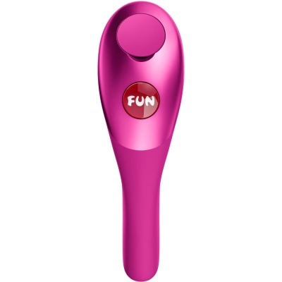 Dispositivo rosado ergonómico com botão vermelho FUN