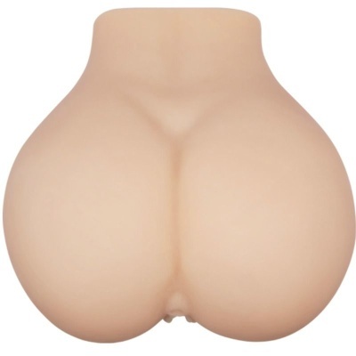 Produto em forma de nádegas humanas cor nude com textura lisa