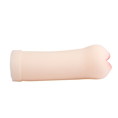 Manga de silicone cor pele com extremidade em duas pontas arredondadas