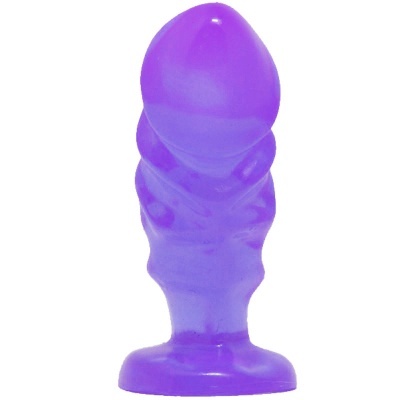 Plug anal roxo de silicone com base larga