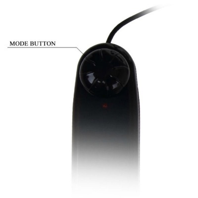 Comando preto com botão rotativo e indicação Mode Button