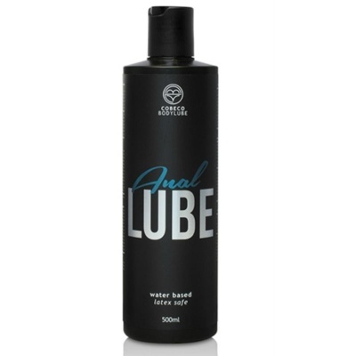 Frasco preto de lubrificante íntimo Anal LUBE 500ml
