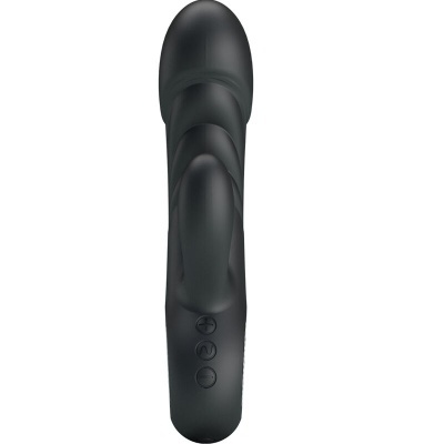 vibrador preto com botões em fundo branco
