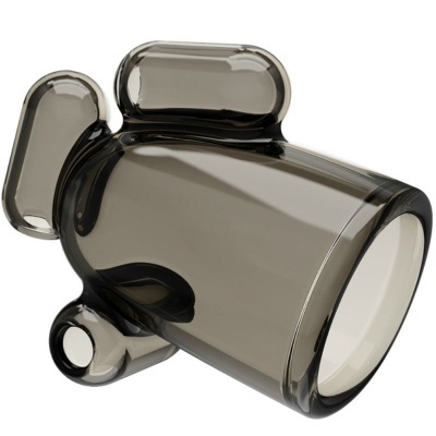 copo de vidro fumado com design de peixinho estilizado