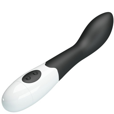 Vibrador preto e branco com botões
