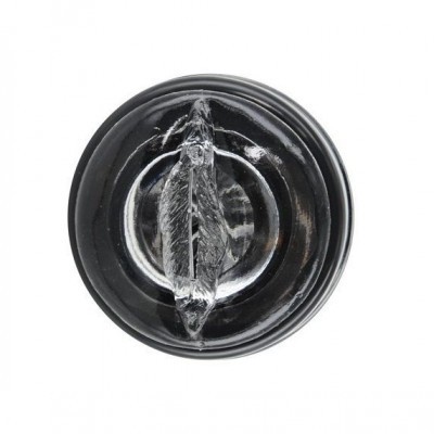 Rolha preta para garrafa em plástico brilhante vista de cima