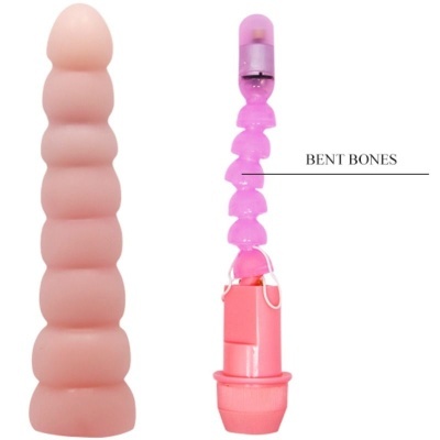 Dois brinquedos sexuais rosa, um dildo e um vibrador esférico