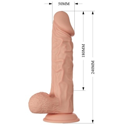 Dildo cor pele com ventosa e textura realista