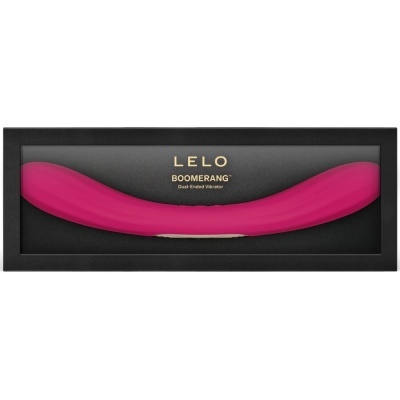 Vibrador duplo rosa LELO Boomerang em caixa preta