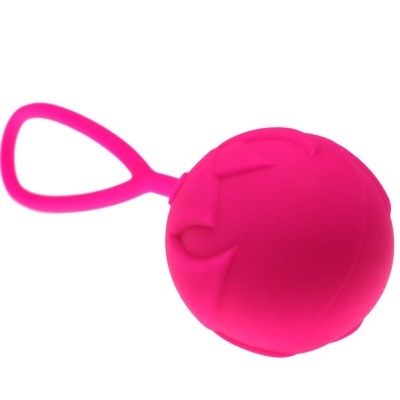 Bola esférica rosa com alça em silicone para manuseio