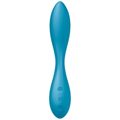 Vibrador azul em silicone com botões
