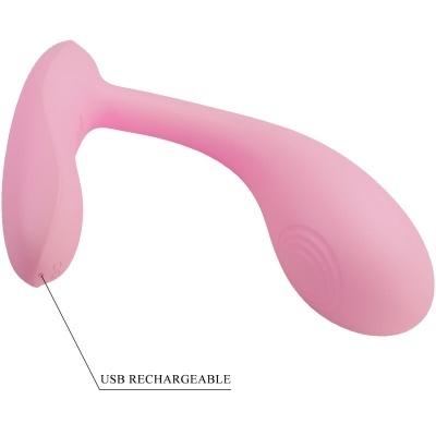 Produto rosa em silicone com base larga e texto USB RECHARGEABLE