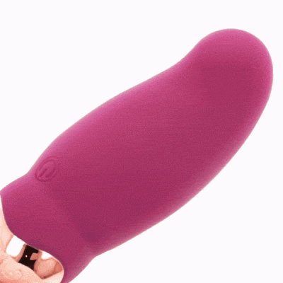 Vibrador recarregável de silicone rosa curvado