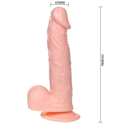 Dildo realístico cor de pele com ventosa e medidas indicadas
