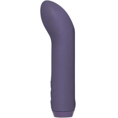 Vibrador roxo escuro com formato curvo fundo branco