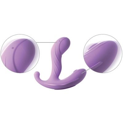 Dispositivo anatómico roxo em silicone com relevo subtil e extremidades arredondadas