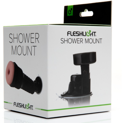 Embalagem branca com suporte para duche FLESHLIGHT em preto
