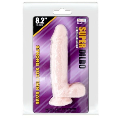 Dildo cor de pele com base de sucção em embalagem de blister