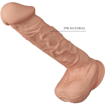 Dildo realista cor pele com base larga e textura detalhada