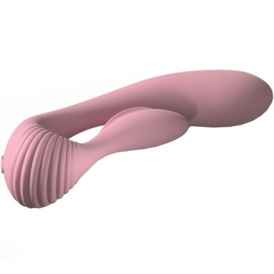 Dispositivo rosa liso com partes alongadas e ondulações