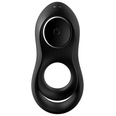 Anel preto ergonómico com botão de ligar e luzes LED