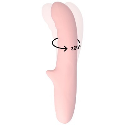 Vibrador rosa em silicone com rotação de 360 graus