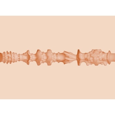 Rolo de massagem texturizado cor pele com superfície irregular