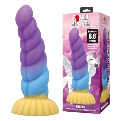 Dildo de silicone colorido com embalagem