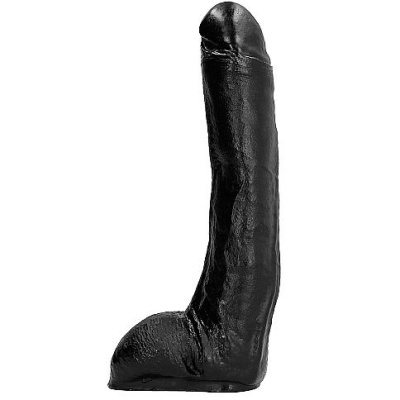 Dildo preto com textura realista em fundo branco