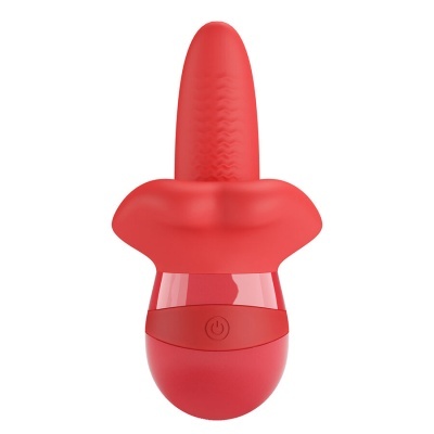 Dispositivo vermelho de silicone com botão de ligar