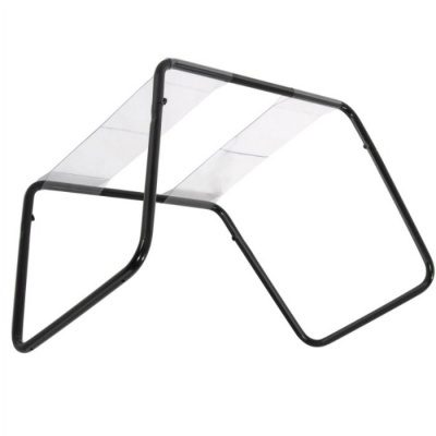 Suporte angular metálico preto com cobertura transparente