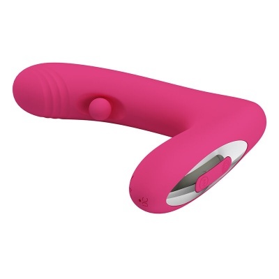 Produto anatómico rosa em silicone com botões e indicação DC.