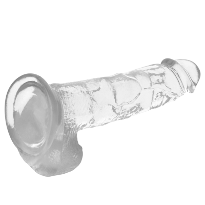 Dildo transparente com ventosa na base