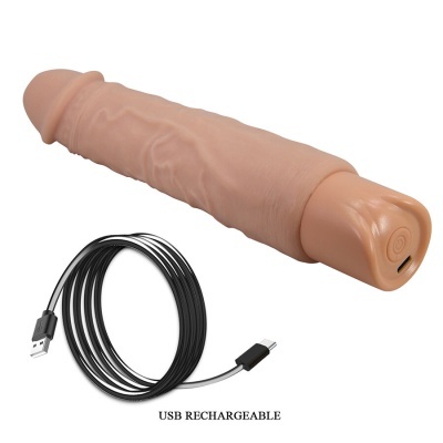 Vibrador realista com cabo USB para carregamento