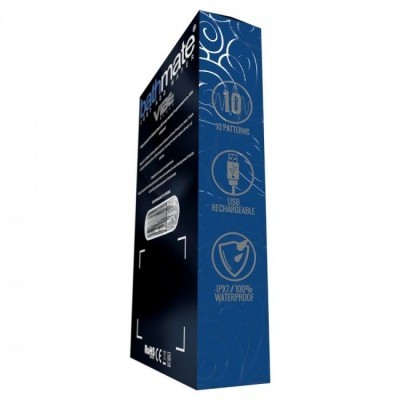 Embalagem azul e preta do produto Bathmate com texto e ícones informativos.