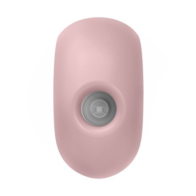 Produto oval cor-de-rosa com botão cinza
