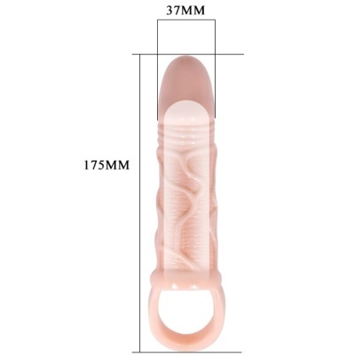 Produto rosado alongado texturizado com dimensões 175MMx37MM e anel base