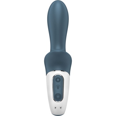 Vibrador azul em silicone com botões de controlo
