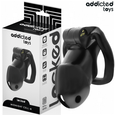 Andaime preto anatómico da marca addicted toys com caixa ao lado