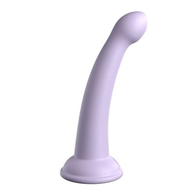 Vibrador lilás em silicone com base larga e ponta arredondada