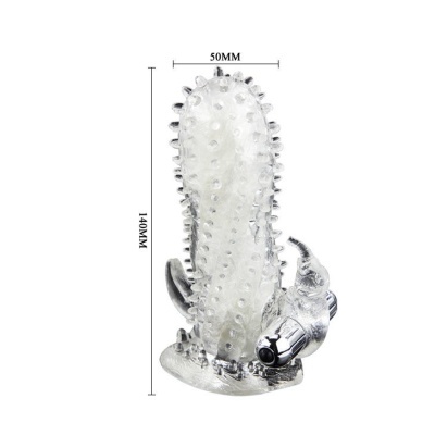 Produto transparente em silicone texturizado com componente metálico prateado